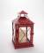 Red iron and glass lantern 6"x6"x11