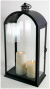 Large Black Arched metal & glass lantern 10"x7"x21"H 

Candle Excluded