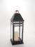 Black metal & glass lantern 7.2"x7.2"x21"H 
Candle Excluded