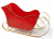 Metal red sleigh with gold swirls & snowflakes 14"x6"x8"H