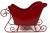 Red Metal Sleigh  10"x4.5"x6"H