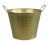 CTF713GD - Gold embossed metal bucket with ear handles 9.2"D