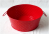 White Round Metal container with folding handles 10"Dx4"H