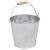 Round galvanized bucket with wooden handle 9"Dx7"H