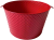 Red Round metal container with handles 15.5"Dx9"H