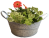 10" Round Galvanized Metal containers with ear handles 10"Dx4"H