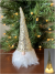 LED Gnome Santa with gold sequins hat 9"H