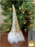LED Gnome Santa with gold sequins hat 8"H