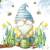 Lunch napkin - garden gnome 6.5" x 6.5"