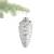 Frosted pine cone ornament with silver glitter 6.5"