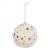Ivory faux fur ornament with golden stars 4"D