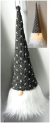 ORN302LGRY - LED Hanging gnome ornament - Grey approx 3"x8"H