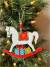 Wood Rocking Horse Ornament 5"x4"H