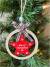 Wood ribboned Star Ornament with Merry Christmas 3.2"x4"
