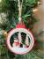 Wood Snowman & Trees Ornament  3.6"x4"