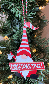 Wood Christmas Time Gnome Ornament  4"x6.2"H