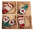 Set of 8 in a wooden box Gnome Ornaments 2"