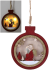 LED Round hanging Ball with glittered Angel scene 5"x6"H