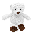 8" Ridged plush bear - WHITE 14" total height