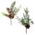 12" Mixed green pick with white berries & pinecones - 2 designs