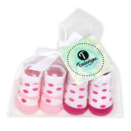 Tendertyme 2 Pair socks in a mesh bag - PINK