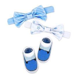 3 pc Bowtie & Socks set - Blue