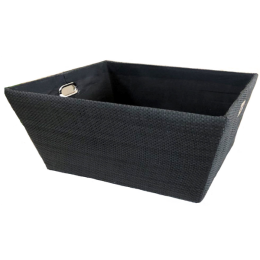 <p><span>Medium Rectangular Black fabric basket with matching fabric liner 13