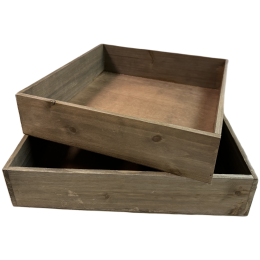 CBX797S2 - Set of 2 square wood crates 12