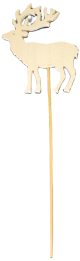 <p>White wood Reindeer stake 5.8"x6.5"H" (excluding stake height)</p>