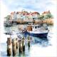 Lunch napkin - The fisherman's boat 6.5"x6.5"