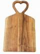 Acacia wood live edge board with heart shaped handle
