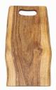 Acacia wood live edge board with handle 16"x8"x0.6"