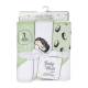 3 Pack Hooded Towel Set: Green Hedgehog
Set includes 3 Towels: 28"x28", 80% Cotton, 20% Polyester with fabric trim