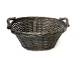 Oval willow basket with wooden handles 16"x11"x7"H