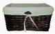 Rectangular willow basket with ivory fabric liner 15"x10"x7"H
