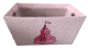 Medium Rectangular pink basket with CASTLE theme and a ma