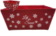  Rectangular red fabric basket with handles, Let it Snow theme & matching liner 13"x10"x6"H