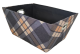 Medium  Rectangular Multi colour large-checkered pattern fabric basket with fabric liner 13"x10"x6"H