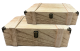 Set of 2 wooden box with metal brackets
S: 14"x8"x4"H
L: 18"x10"x4.8"H