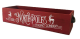 Red long Christmas crate with metal handles - North Pole 19"x6"x4"H