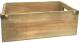 Rectangular wood container with metal trim and side handles 11"x7"x4"H