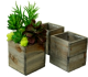 Set of 3 Square wood planters
L:8"x8"x7"H,
M:7"x7"x6"H,
S:6"x6"x5"H