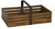 Rectangular "Farmer's Market" wood basket with metal handle 16"x10"x4.5"Hx9.5"H2