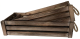 Set of 2 Wood crates
S: 17.5"x7"x4"H
L: 19.5"x9"x4.5"H
