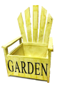 Wooden chair planter - Antique Yellow 8"x7.5"x12.5"H