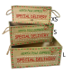 Small size in Set of 3 "Special Delivery" wood crates S: 16"x8"x7"H