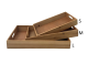 Smallest size in a set of 3 wood trays 14"x8"x1.6"H 