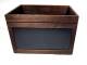 Rectangular wood container with 2 chalk panels and side handles 12"x8"x7.25"H