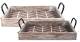 CBX758T2 - Set of 2 Wood trays with iron handles