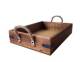 Large Rustic wood trays with metal brackets and jute handles 18"x14"x2"H